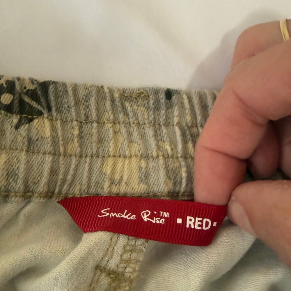 Smoke Rise Red Camo Cargo Pants Women's Size M Flare Leg Graphic Print Like New! - Picture 2 of 16